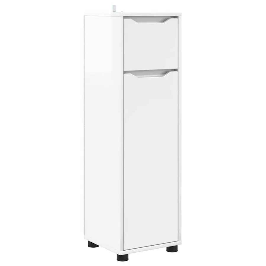 Cabinet de salle de bain Blanc brillant 30,5 x 30 x 101 cm - 2