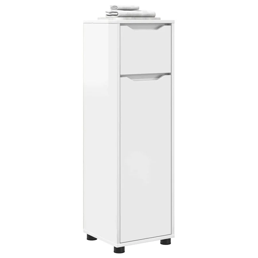 Cabinet de salle de bain Blanc brillant 30,5 x 30 x 101 cm - 3