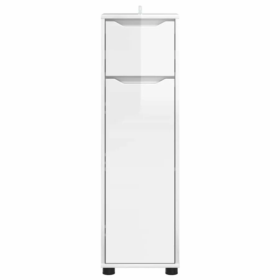 Cabinet de salle de bain Blanc brillant 30,5 x 30 x 101 cm - 6