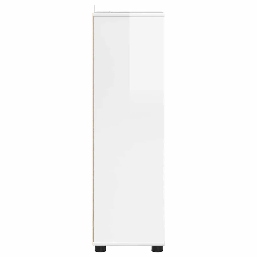 Cabinet de salle de bain Blanc brillant 30,5 x 30 x 101 cm - 7