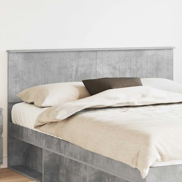 Tête de lit Gris béton Bois d'ingénierie