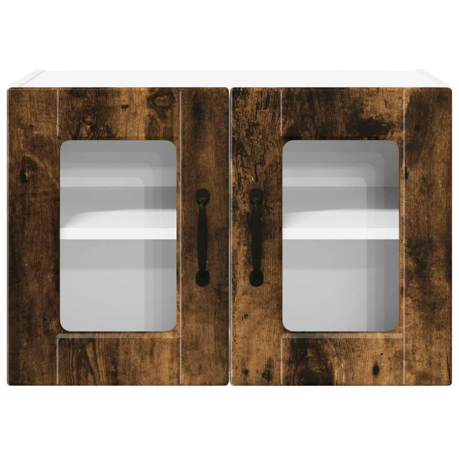 Cabinet en verre mural PORTO 2 pcs Chêne fumé 60 x 31 x 40 cm - 7