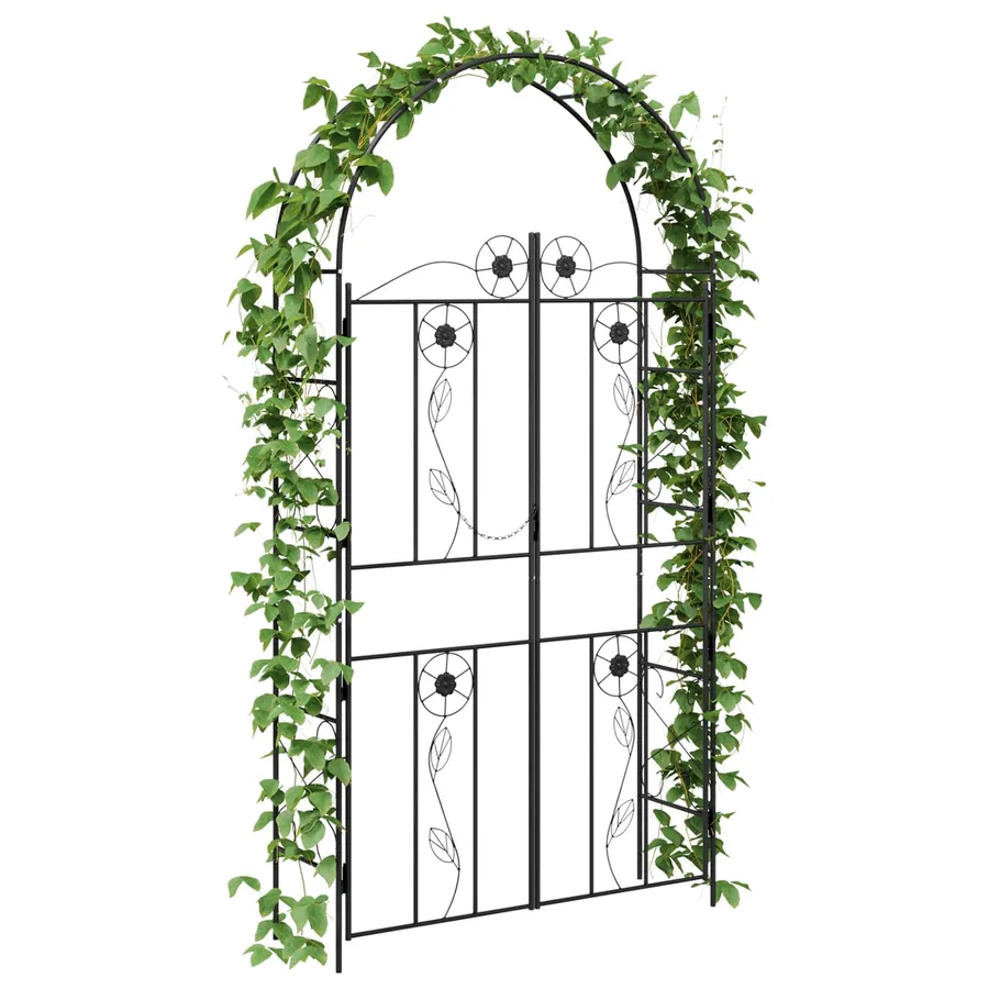 Arche de jardin Uni Noir 115 x 37 x 226 cm - 3