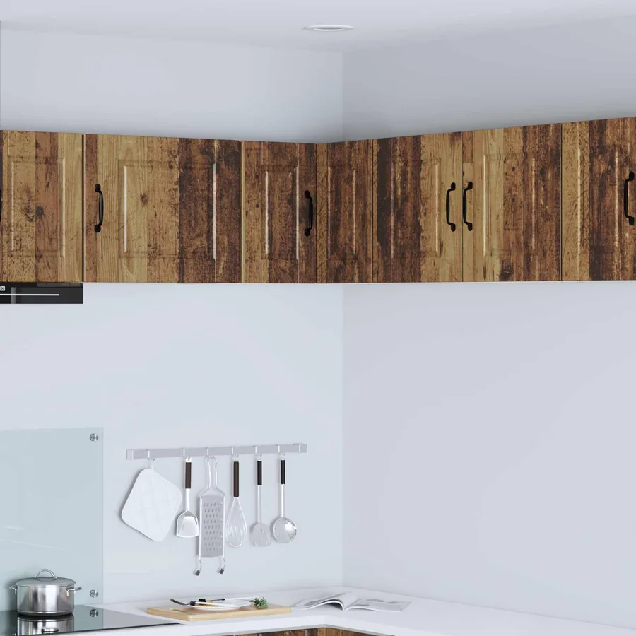 Cabinet d'angle mural PORTO Bois ancien 57 x 57 x 40 cm