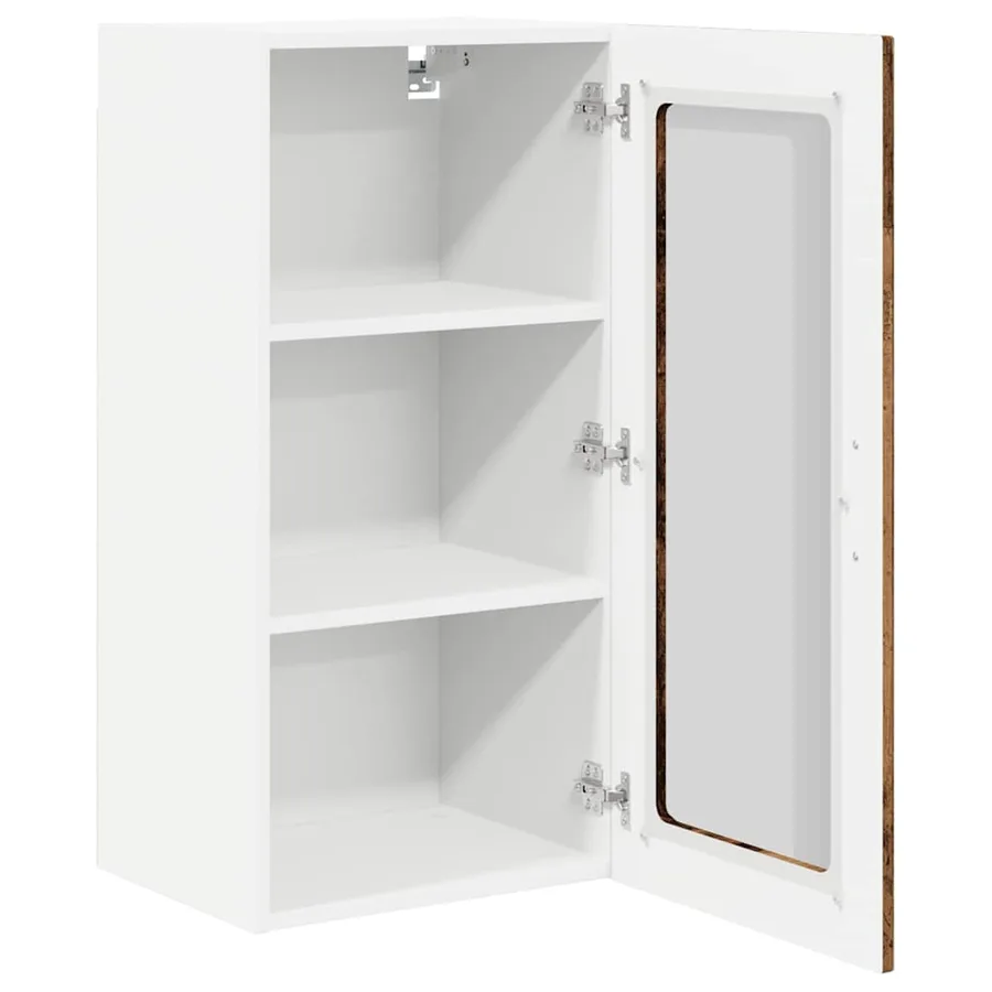 Cabinet en verre mural PORTO Bois ancien 40 x 31 x 80 cm - 5