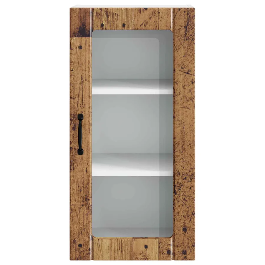 Cabinet en verre mural PORTO Bois ancien 40 x 31 x 80 cm - 6