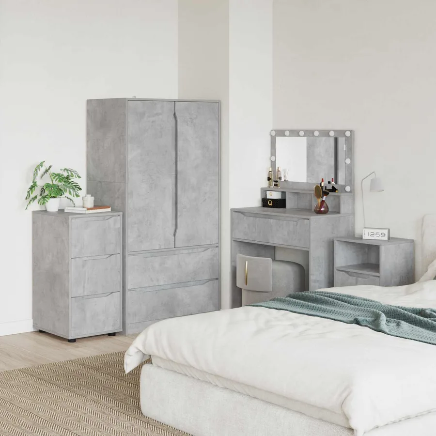 Armoire de rangement Gris béton 40 x 48 x 81 cm - 6