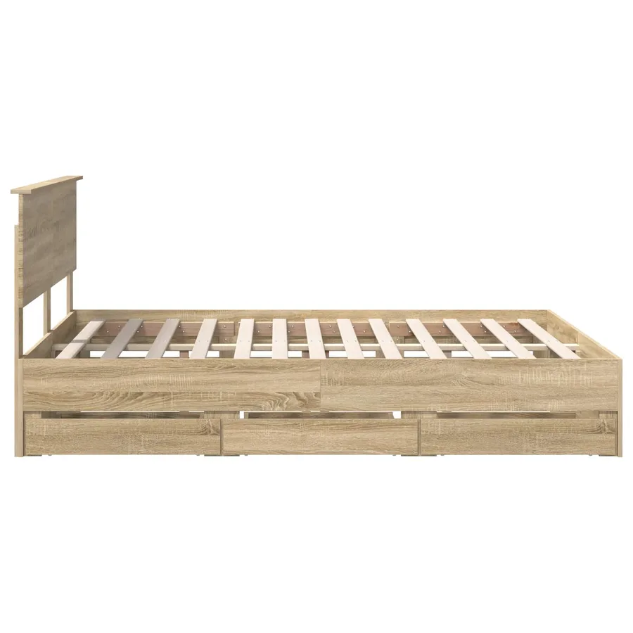 Cadre de lit Chêne Sonoma 150 x 200 cm Bois Ingénierie - 9