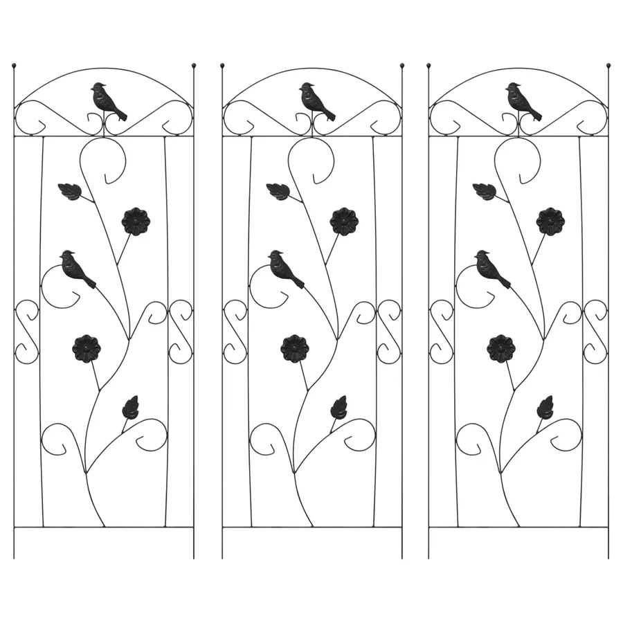 Clôture de jardin 3 pcs Noir 110 x 40 cm Acier - 2