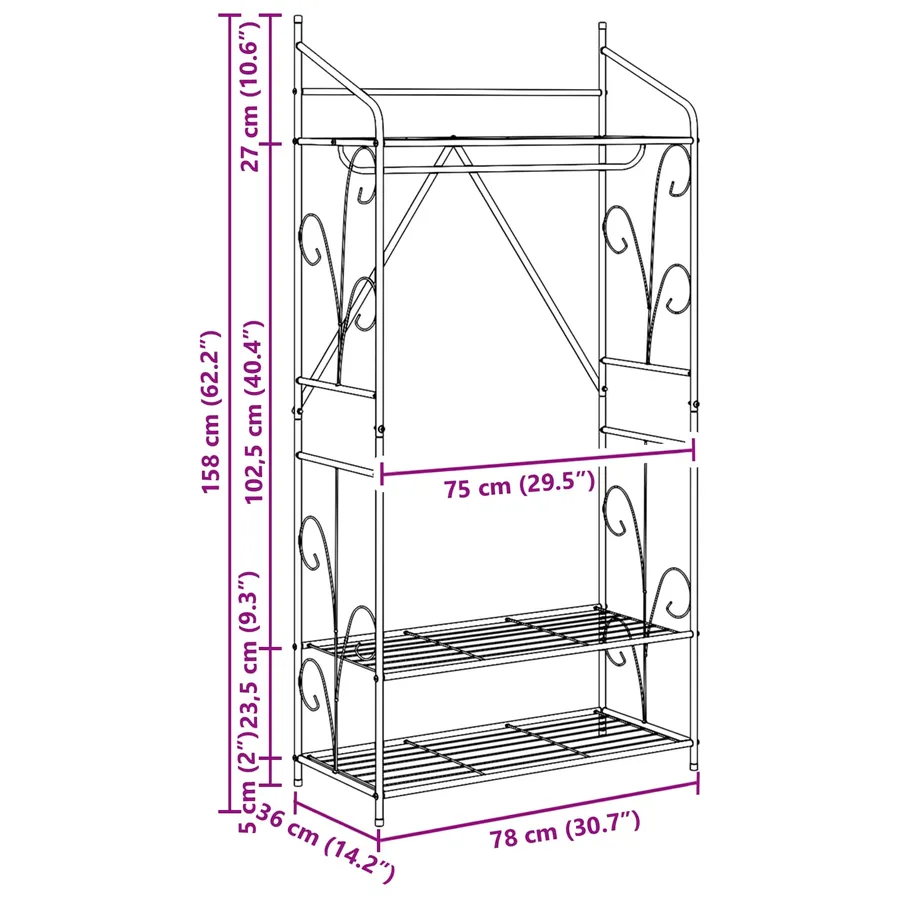 Armoire Ouverte Uni 2 pcs 78 x 36 x 158 cm - 8