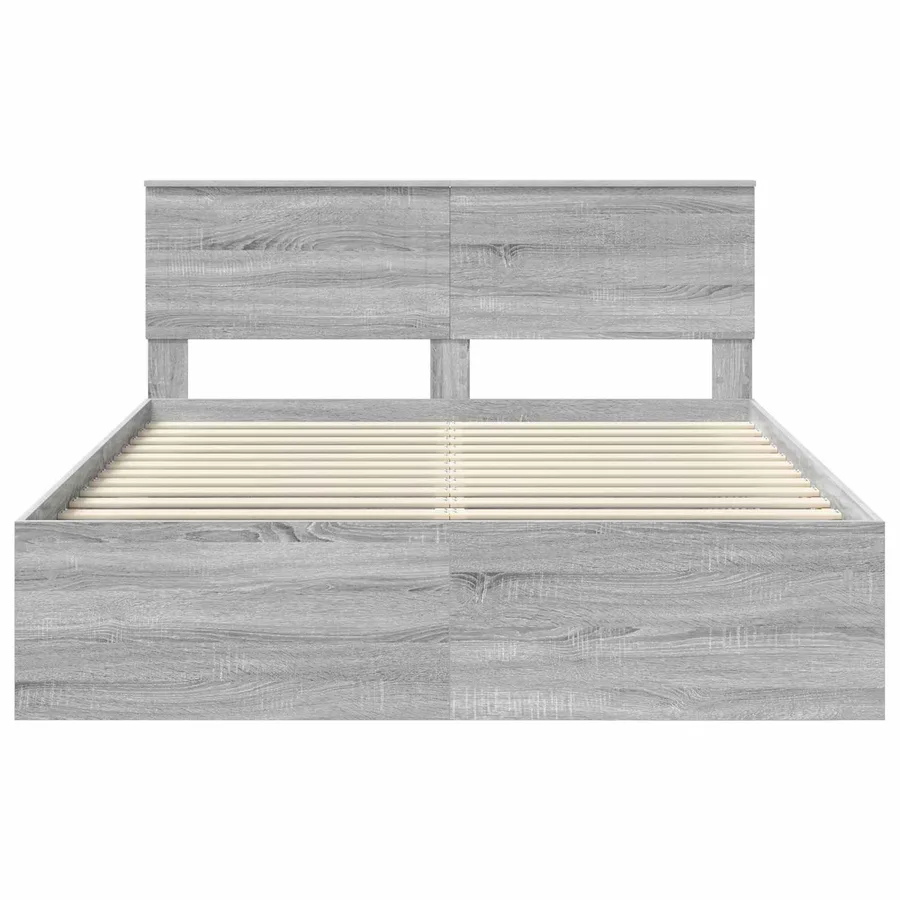 Cadre de lit Gris Sonoma 150 x 200 cm Pin massif - 7