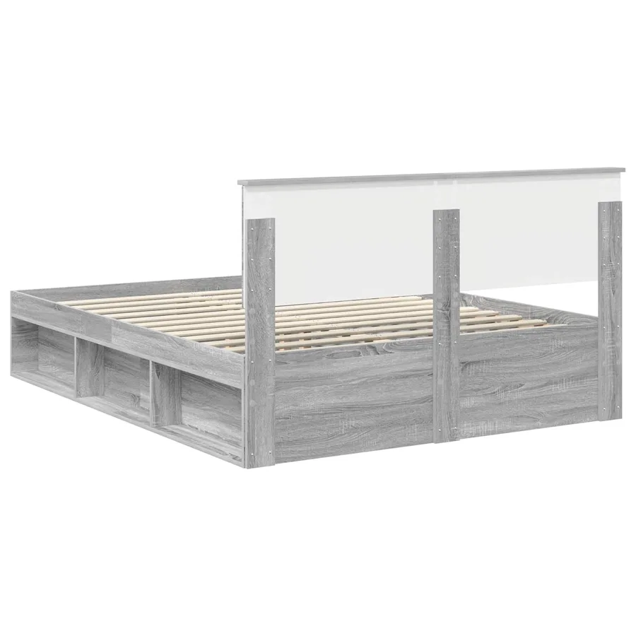 Cadre de lit Gris Sonoma 150 x 200 cm Pin massif - 9