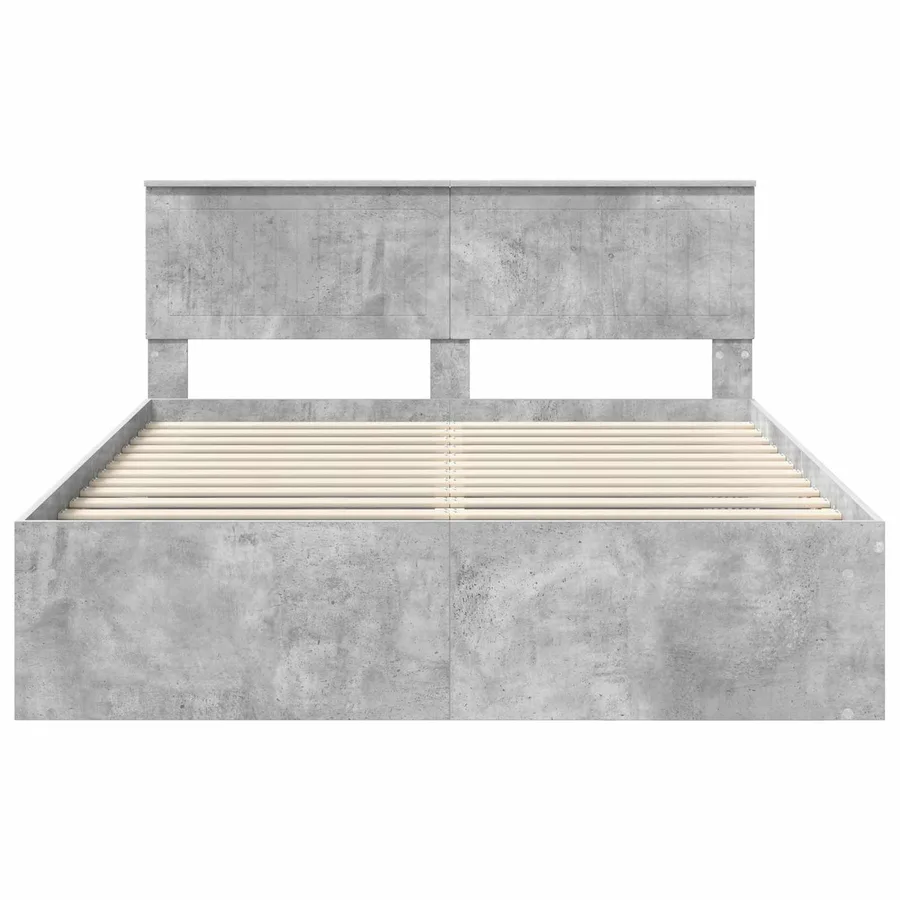 Cadre de lit Gris Béton 150 x 200 cm Pin massif - 7