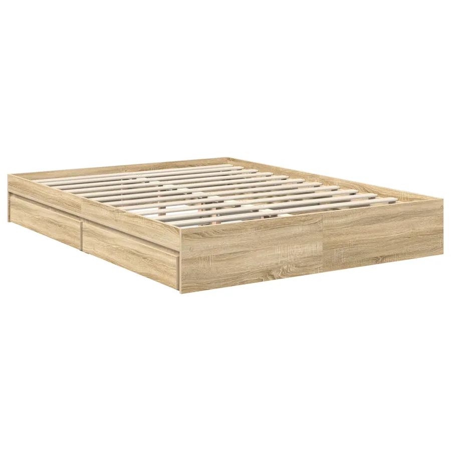 Lit de Rangement Chêne Sonoma 150 x 200 cm Bois d'ingénierie - 6