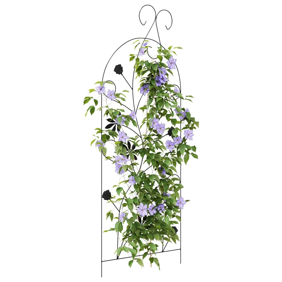 Clôture de jardin 3 pcs Noir 112 x 39,5 cm Acier - 3