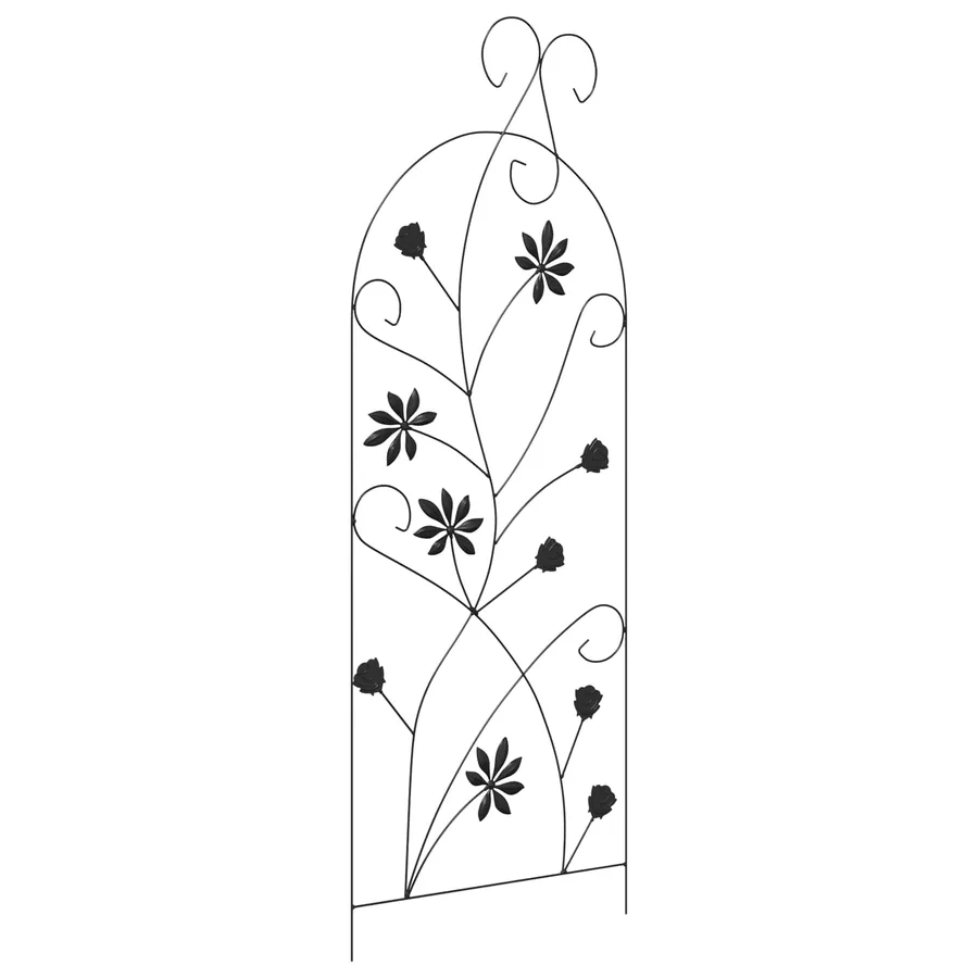 Clôture de jardin 3 pcs Noir 112 x 39,5 cm Acier - 5