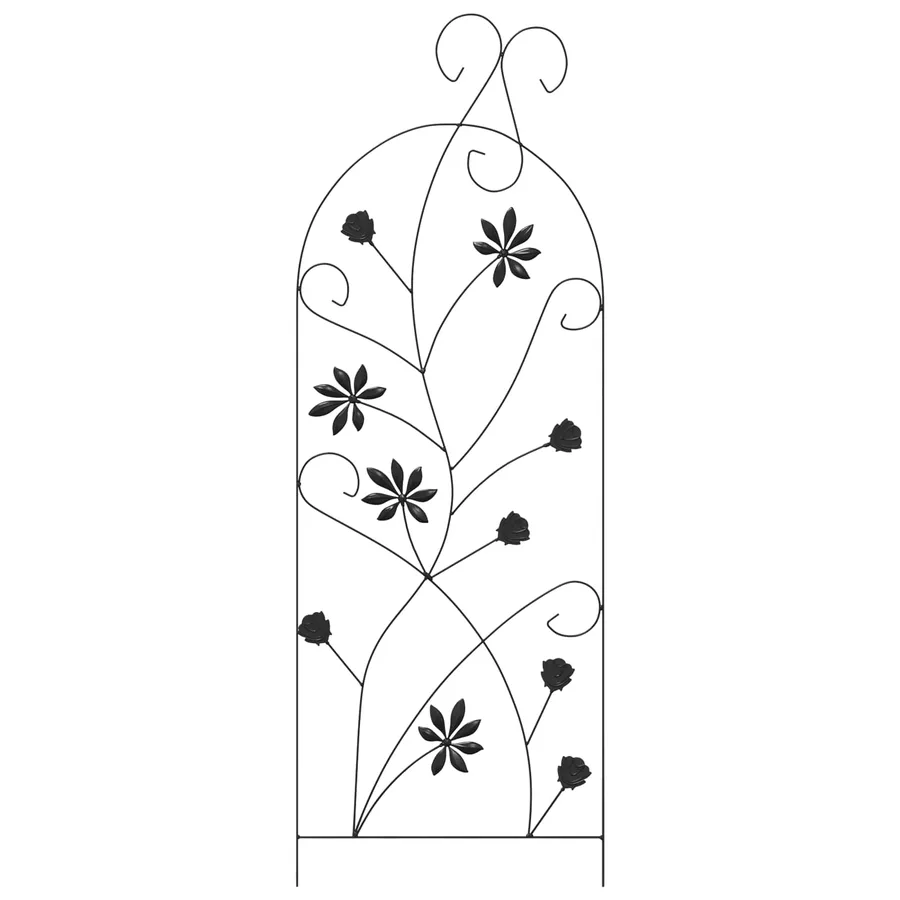 Clôture de jardin 3 pcs Noir 112 x 39,5 cm Acier - 6