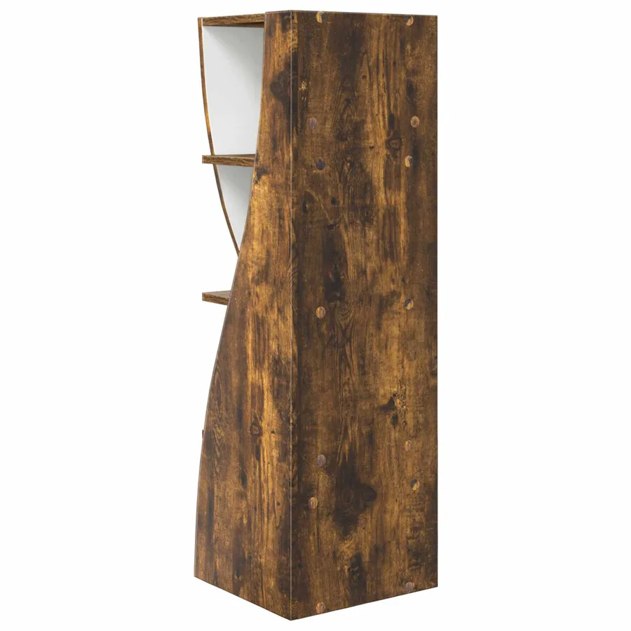 Meuble d'angle Chêne fumé 32x32x102cm Bois d'ingénierie - 7