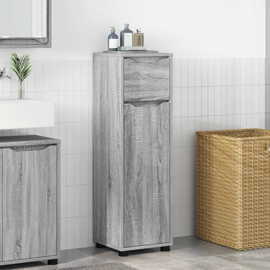 Cabinet de salle de bain Gris Sonoma 30,5 x 30 x 101 cm