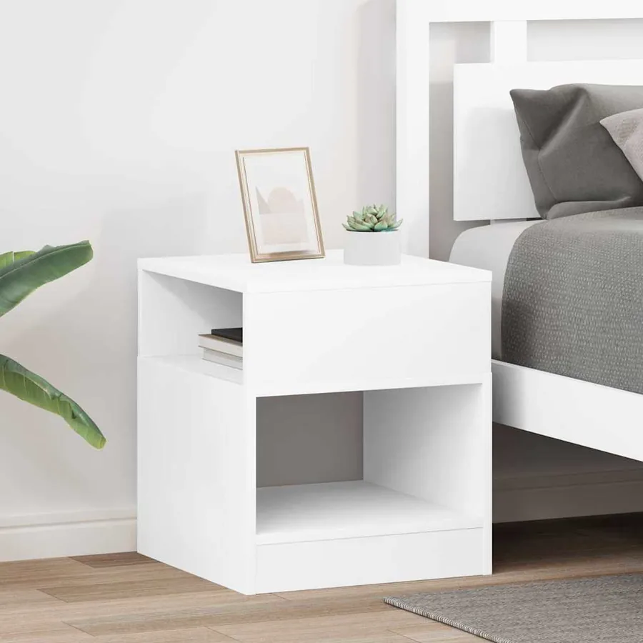 Table d'appoint 2 pcs Blanc 40,5 x 40 x 45 cm Bois d'ingénierie