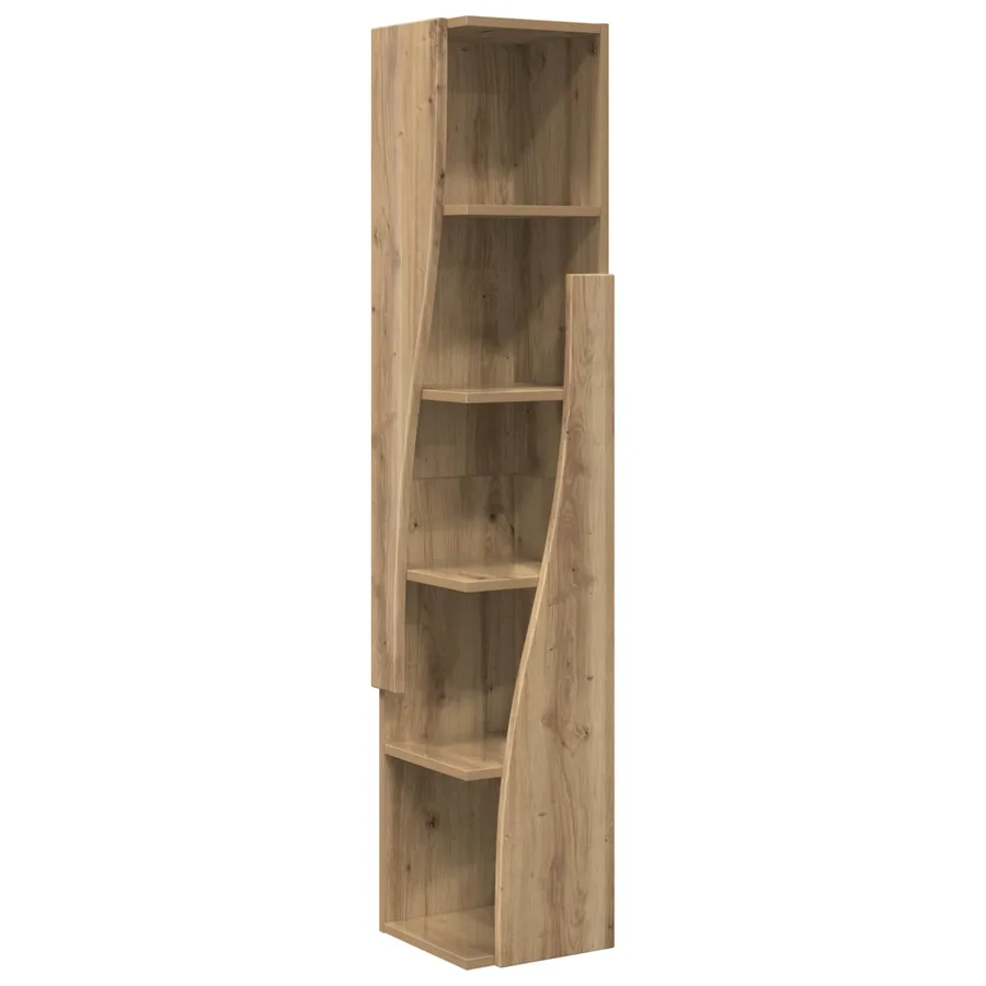 Meuble d'angle 27,5x27x140cm Bois d'ingénierie Chêne artisanal - 2