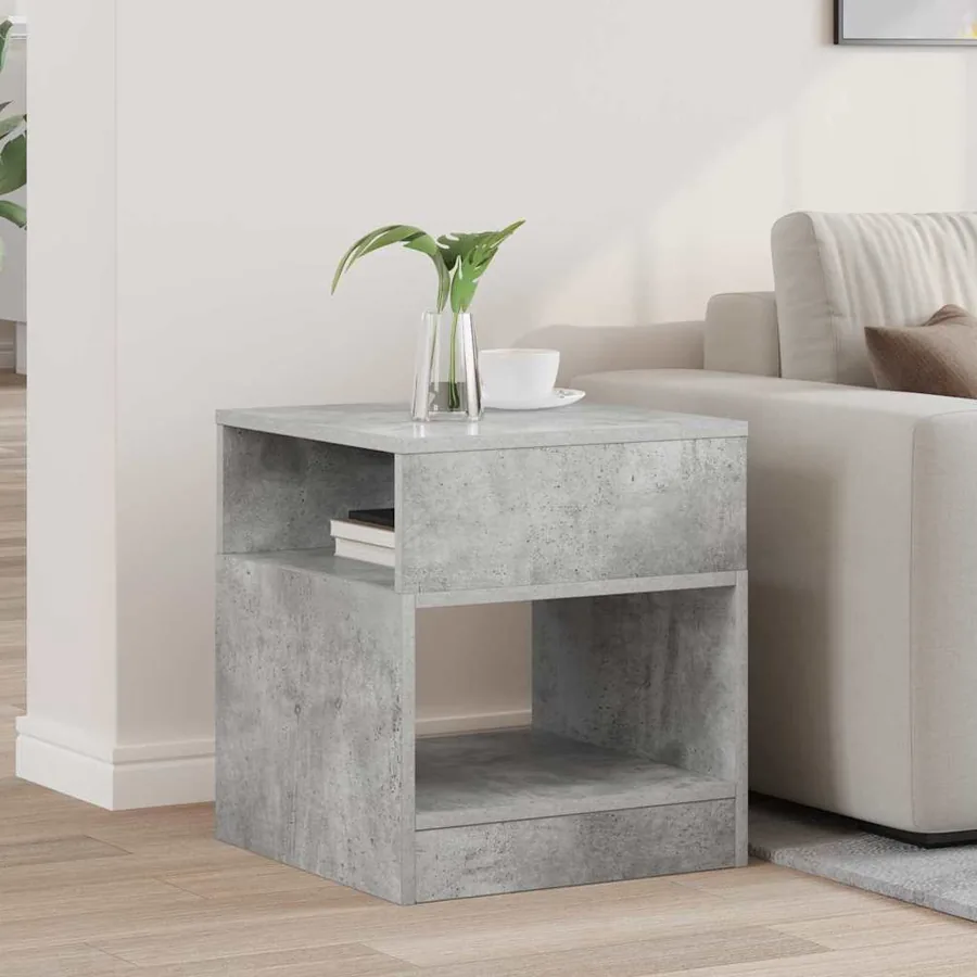 Table d'appoint Gris béton 40,5 x 40 x 45 cm Bois d'ingénierie