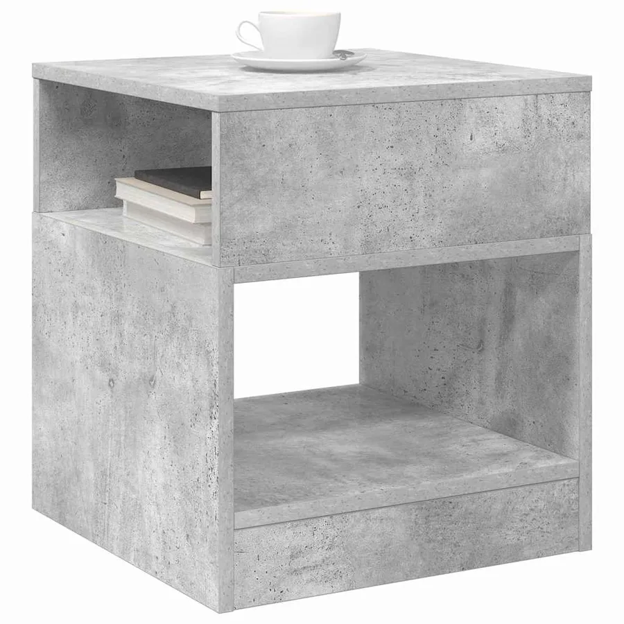 Table d'appoint Gris béton 40,5 x 40 x 45 cm Bois d'ingénierie - 3