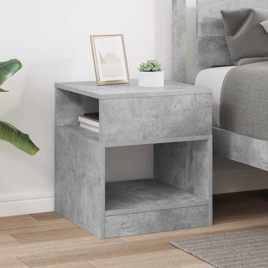 Table d'appoint Gris béton 40,5 x 40 x 45 cm Bois d'ingénierie - 4