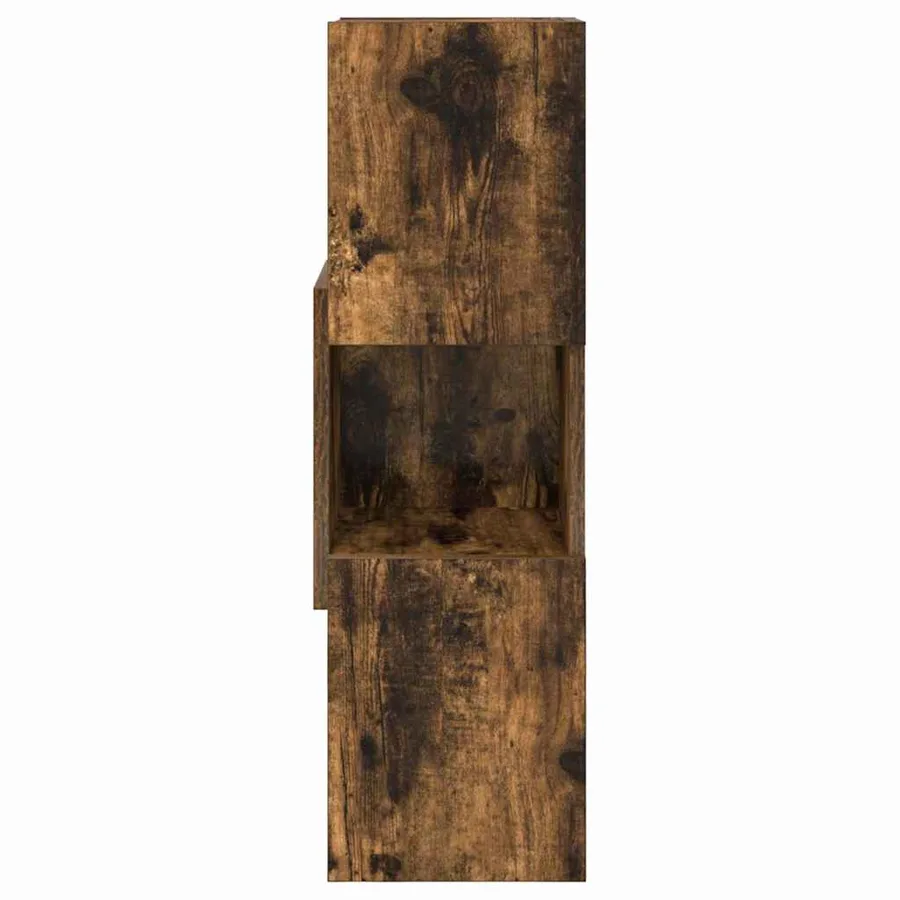Meuble d'angle Chêne fumé 25,5x25x80cm Bois d'ingénierie - 5