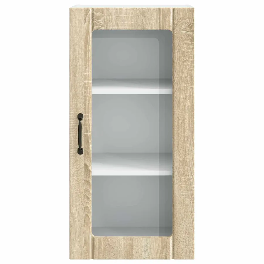 Cabinet en verre mural PORTO Chêne Sonoma 40 x 31 x 80 cm - 6