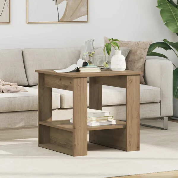 Table basse Chêne artisanal 51 x 50 x 50 cm Bois d'ingénierie