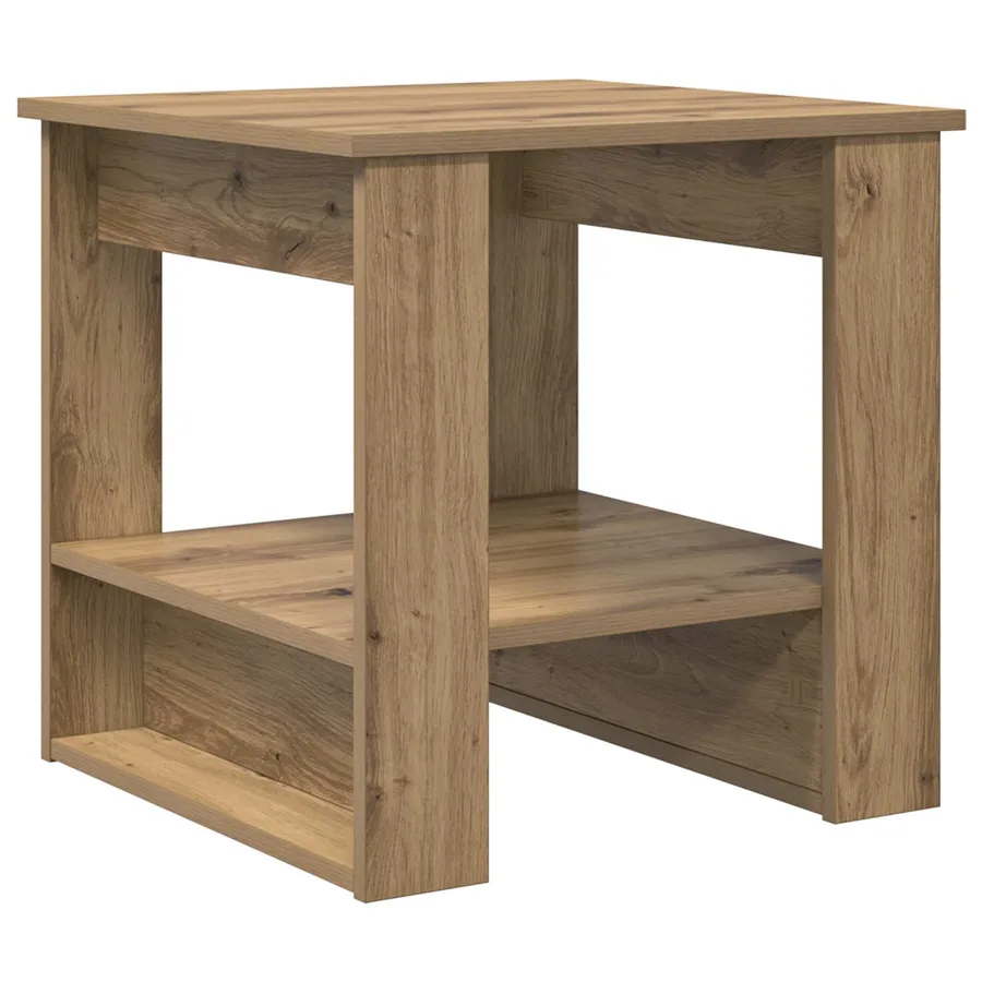 Table basse Chêne artisanal 51 x 50 x 50 cm Bois d'ingénierie - 2