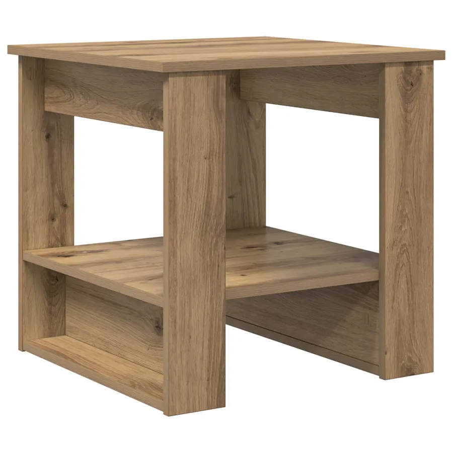 Table basse Chêne artisanal 51 x 50 x 50 cm Bois d'ingénierie - 7