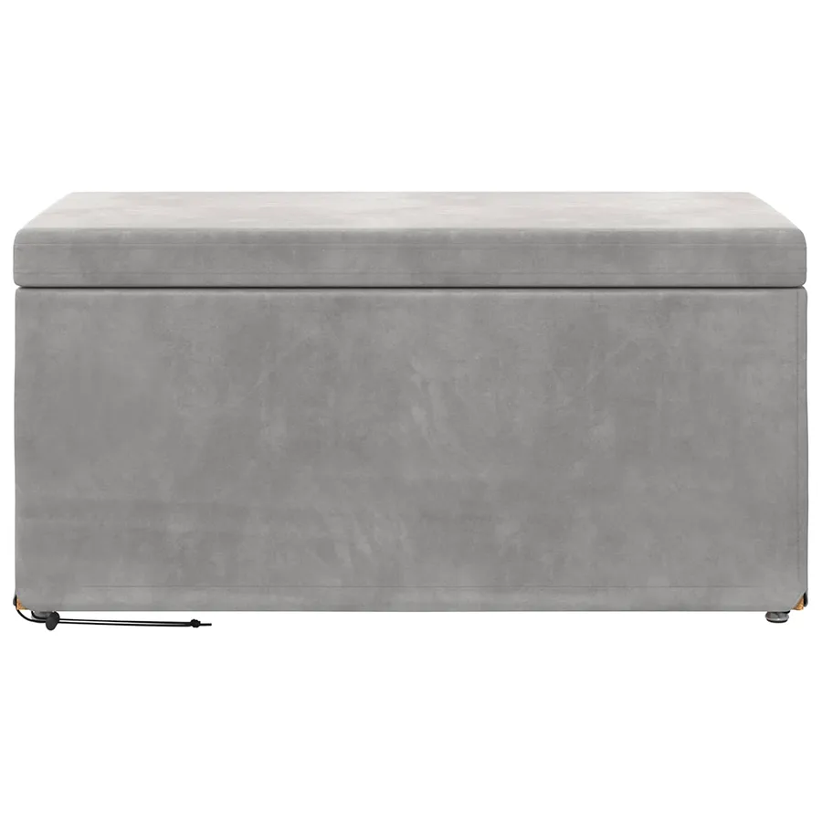 Tabouret Gris clair 81 x 41 x 40 cm Velours et Bois Composite - 4