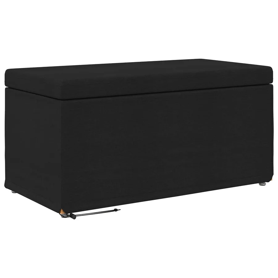 Tabouret Noir 81 x 41 x 40 cm Tissu et bois stratifié - 2
