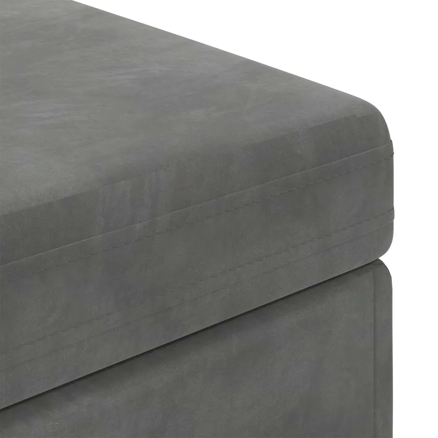 Tabouret Gris foncé 101 x 41 x 40 cm Velours et Bois Composite - 6