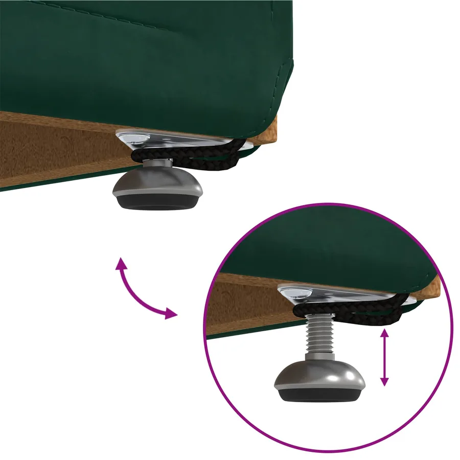 Tabouret Vert foncé 81 x 41 x 40 cm Velours et Bois Composite - 7