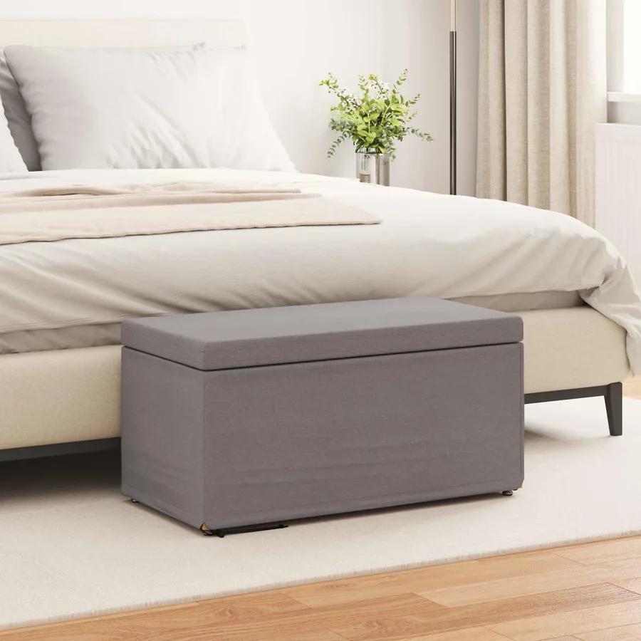 Tabouret Taupe 81 x 41 x 40 cm Tissu et bois stratifié