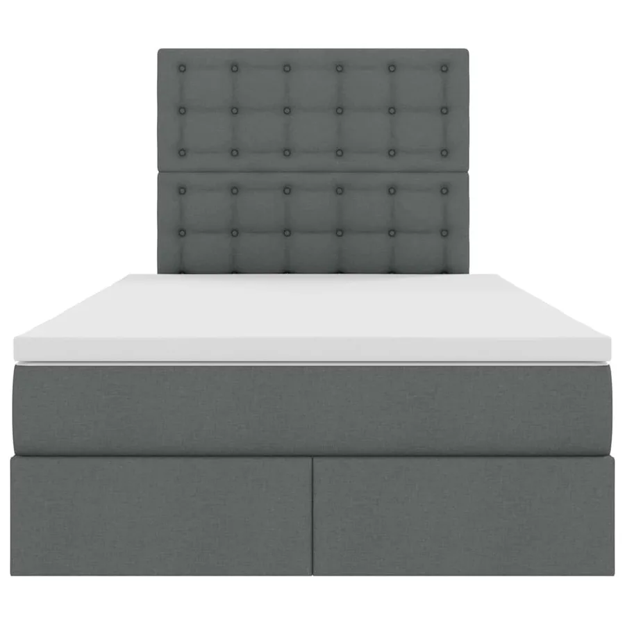 Lit avec rangement et matelas Gris foncé 120 x 200 cm tissu - 7