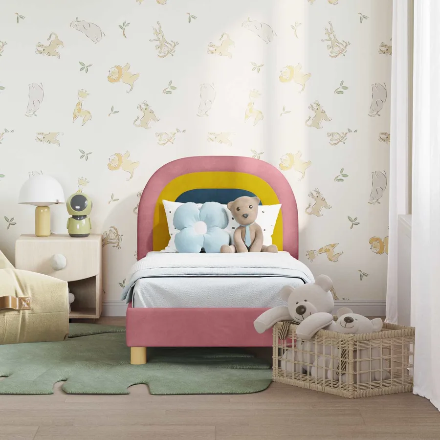 Cadre de lit pour tout-petit avec tête de lit Rose 70 x 140 cm - 3