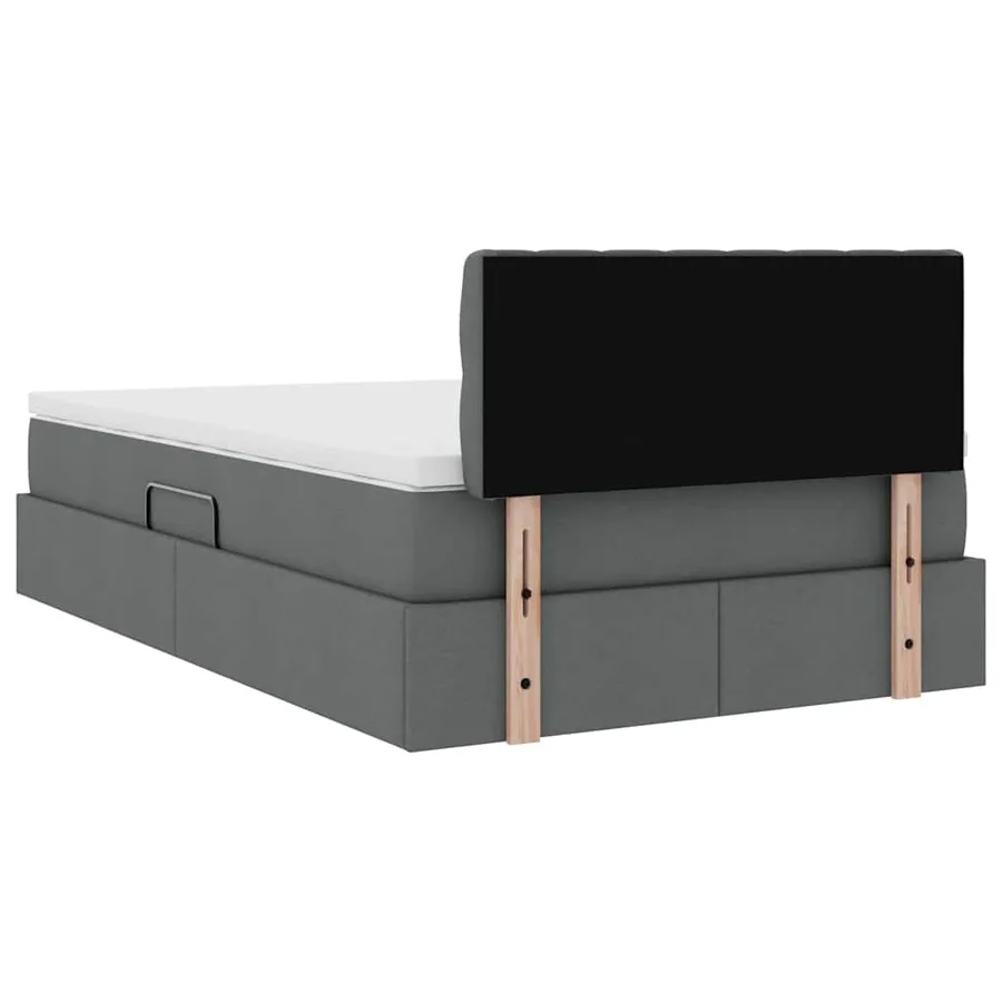 Lit avec rangement et matelas Gris foncé 120 x 200 cm - 11