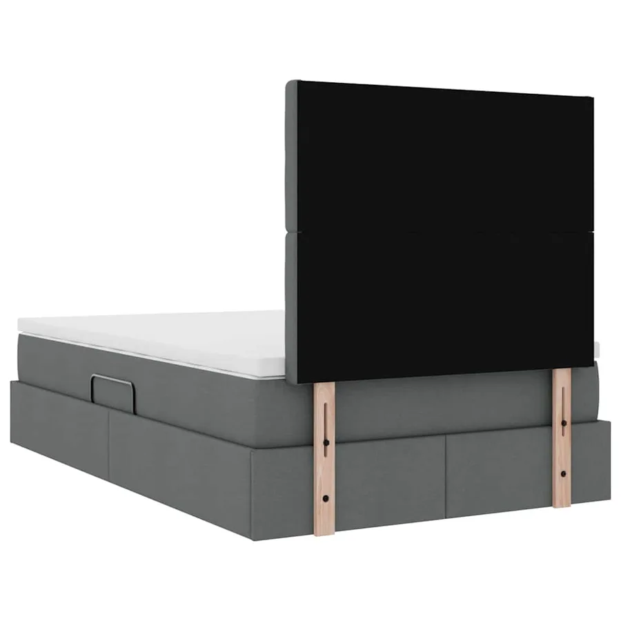 Lit de rangement LED avec matelas Gris foncé 120 x 200 cm Tissu - 12