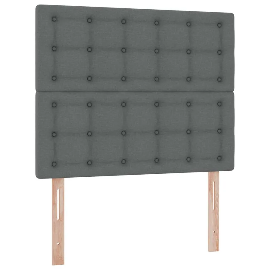 Lit de rangement LED avec matelas Gris foncé 120 x 200 cm Tissu - 8