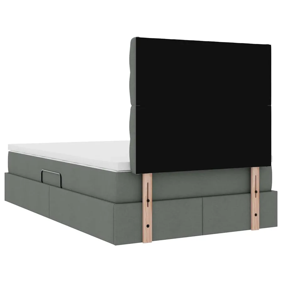 Lit de rangement LED avec matelas Gris foncé 120 x 200 cm Tissu - 12