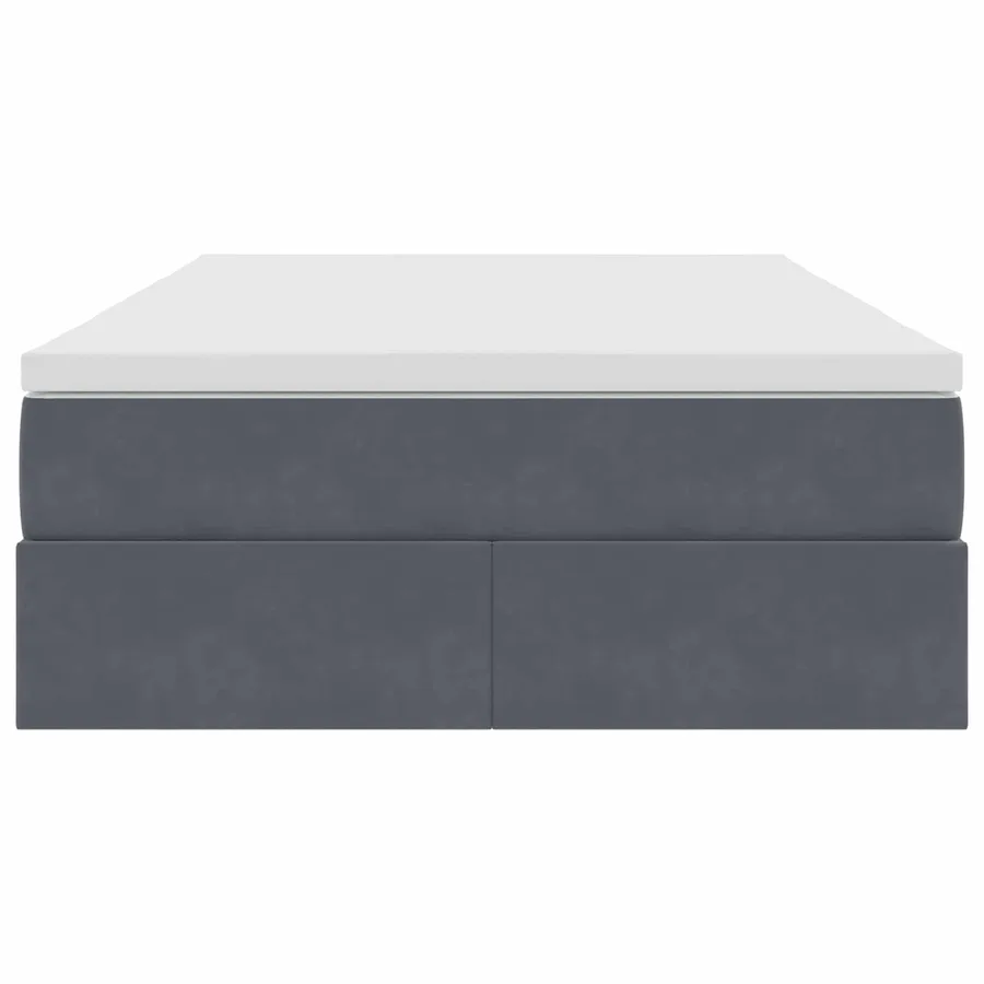 Lit avec rangement et matelas Gris foncé 120 x 190 cm Velours - 7