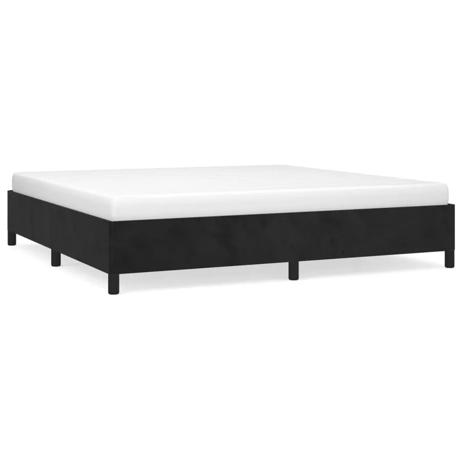 Cadre de lit sans matelas noir 200x200 cm velours - 2