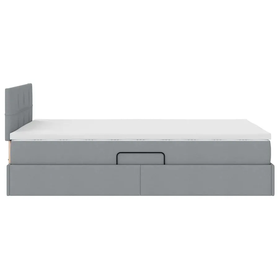 Lit avec rangement et matelas Gris clair 120 x 190 cm - 10