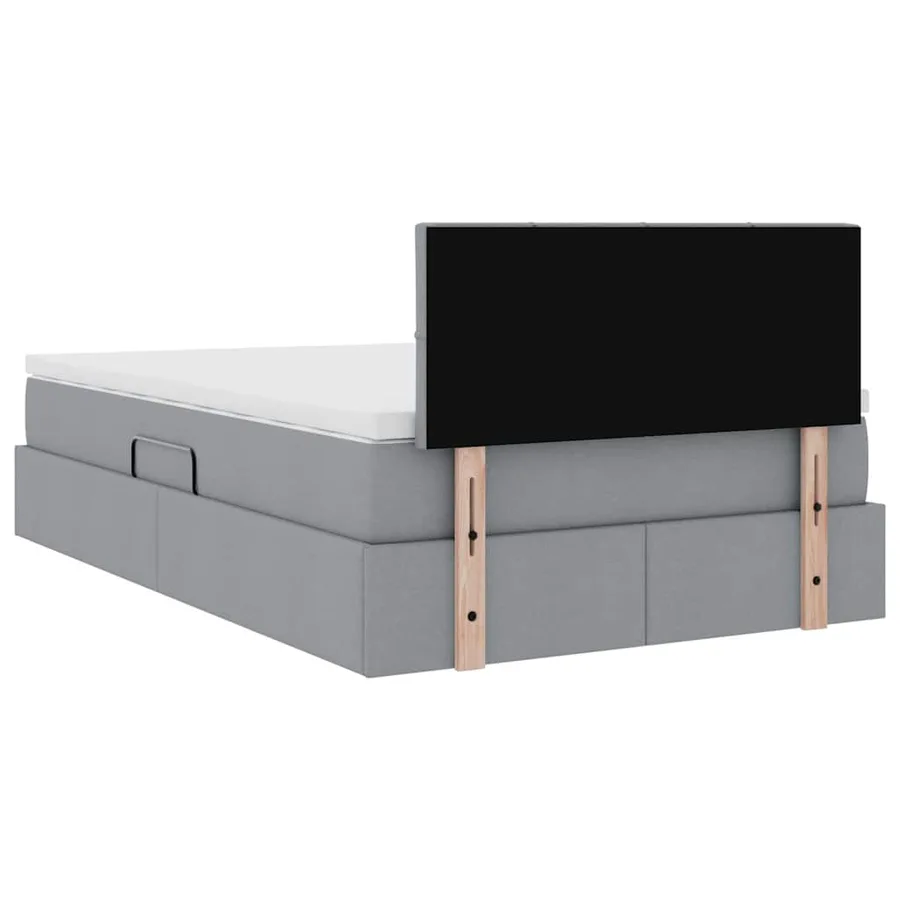 Lit avec rangement et matelas Gris clair 120 x 190 cm - 11