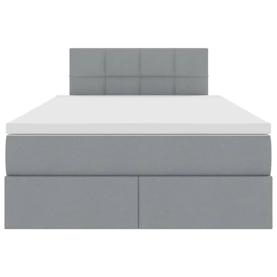 Lit avec rangement et matelas Gris clair 120 x 190 cm - 7