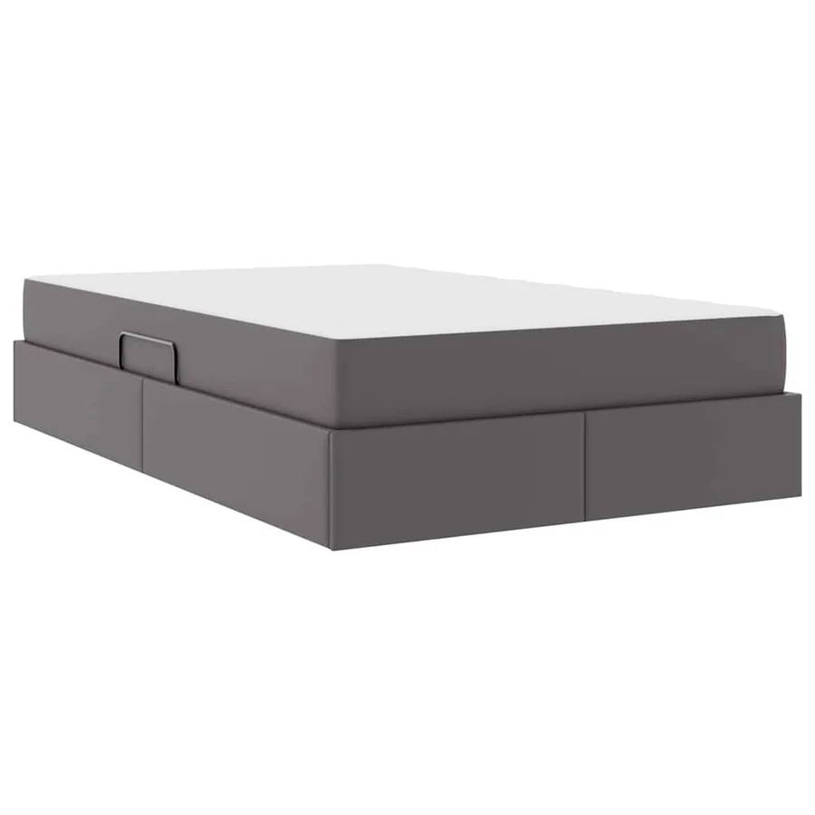 Lit avec rangement et matelas avec matelas 2 pcs Gris Cuir - 10
